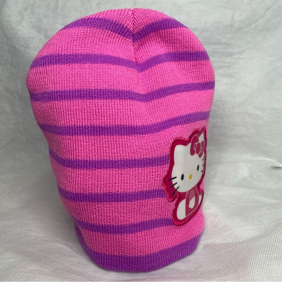 Sanrio Hello Kitty Beanie Hat Cap Womens OSFM Pink & Purple Striped 90s Y2K - Picture 4 of 14